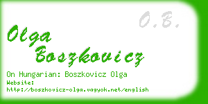 olga boszkovicz business card